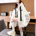 ベルシー Belle Cie 羽織り ジャケット パーカー ブルゾン スウェット アウター 秋冬 レディース 韓国ファッション 楽 ロゴ フード付き 体型カバー 大きいサイズ 秋 ジップアップ ジップ 冬 韓