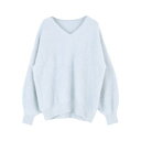 ユアーズ ur's カシミヤブレンドVネックニットカーディガン (ブルー)