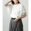 メゾンブリーズ MAISON BREEZE 【MAISON BREEZE reveur】トップス Tシャツ ティアード フリルスリーブ クルーネック 五分袖 プルオーバー trc (オフホワイト)