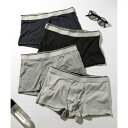 【SETUP7】ライン入りシンプルボクサーパンツ4Pセット パンツ アンダーウェア メンズ 下着 KNF【返品不可商品】 (マルチ)