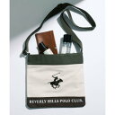 【BEVERLY HILLS POLO CLUB / ビバリーヒルズポロクラブ】キャンバス地 ショルダーバッグ サコッシュ バッグ 布 BHC002 (ホワイト...