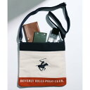 【BEVERLY HILLS POLO CLUB / ビバリーヒルズポロクラブ】キャンバス地 ショルダーバッグ サコッシュ バッグ 布 BHC002 (ホワイト...