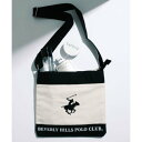 【BEVERLY HILLS POLO CLUB / ビバリーヒルズポロクラブ】キャンバス地 ショルダーバッグ サコッシュ バッグ 布 BHC002 (ホワイト...