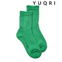 ユクリ YUQRI puff pile short crew 抗菌防臭 消臭 制菌 靴下 ソックス ギフト プレゼント 贈り物 (グリーン)