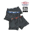 ボール BALL 【BALL】3Pセット ボクサーパンツ 下着 メンズ アンダーウェア ロゴ プレゼント ギフト BA3BB【返品不可商品】 (マルチ)