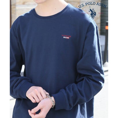 ◎SETUP7別注◎ ユーエスポロアッスン U.S. POLO ASSN. ワンポイント 刺繍 ロンT 長袖 カットソー トップス 無地 Tシャツ シンプル （ブラック）