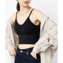 【SETUP7】バックオープン ブラトップ キャミソール カップ付 インナー レイヤード ノースリーブ KNF070 (ブラック)