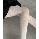 セットアップセブン SETUP7 フラワー レース タイツ カラータイツ ストッキング チュールレース ストッキング KNF059 (ホワイト)