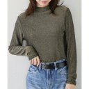 メゾンブリーズレヴール MAISON BREEZE reveur ラメ ハイネック トップス 長袖 ラメトップス ラメカットソー シアー 透け感 手洗い可能 シアートップス (ゴールド)