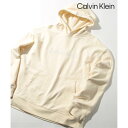 カルバン クライン Calvin Klein フーディパーカー プルパーカー ロゴ フーディー カンガルーポケット 長袖 刺繍 無地 40HM231 (オフホワ...