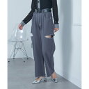 MAISON BREEZE reveur サイドスリット パンツ ダメージ加工 ヴィンテージライク ワイドパンツ サイドカット デニム