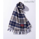 ジョシュアエリス Joshua Ellis ブリティッシュウール ウール マフラー ストール 無地 チェック フリンジ ユニセックス ギフト プレゼント (ネイ...