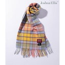 ジョシュアエリス Joshua Ellis ブリティッシュウール ウール マフラー ストール 無地 チェック フリンジ ユニセックス ギフト プレゼント (ピン...