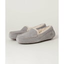 アグ UGG ANSLEY ウールボア スリッポン ローファー モカシン アンスレー 防寒 ファー 靴 ボア レザー スエード (グレー)