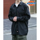 ディッキーズ Dickies さっと羽織れる◎ 【Dickies / ディッキーズ】SHIRTS LSFQ シャツ 羽織り 長袖 ワークシャツ ワンポイント カジュアルシャツ 無地 574 (ブラック)