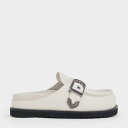 Kirke カーク バックルストラップフラットフォームミュール (White)