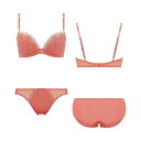 アモスタイル バイ トリンプ AMOSTYLE BY Triumph エントリーコレクション 寄せブラ ブラ&ショーツセット273(ロココフィール) ピンク(E)【返品不可商品】 (ピンク)