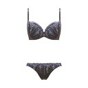 アモスタイル バイ トリンプ AMOSTYLE BY Triumph デイリーAMOSTYLE 寄せブラ ブラ&ショーツセット 271(スチームフラワーレース) グレー(B~D)【返品不可商品】 (グレー)