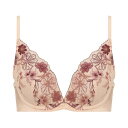 アモスタイル バイ トリンプ AMOSTYLE BY Triumph 夢みるブラ Deep V ブラジャー ガーデニングレース1407(ペインティング調) アプリコットベージュ(B~D) (アプリコットベージュ)