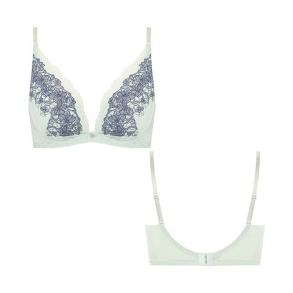 アモスタイル バイ トリンプ AMOSTYLE BY Triumph チャーミングラマー スリムライン DeepV ブラジャー チュール ヴェール 1406ー1 グリーン系（B〜D） （グリーン系）