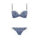 アモスタイル バイ トリンプ AMOSTYLE BY Triumph エントリーコレクション谷間くっきり ブラ&ショーツセット(カラフルデイジー)263 ネイビー(E)【返品不可商品】 (ネイビー)