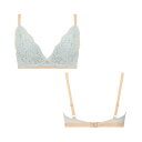アモスタイル バイ トリンプ AMOSTYLE BY Triumph Deep V ブラジャー(パッドなし) フラッフィー レース1409 グレー(B~D) (グレー)