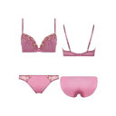 アモスタイル バイ トリンプ AMOSTYLE BY Triumph エントリーコレクション寄せブラ ブラ&ショーツセット(ナイトスカイ ブーケ) 503 パープル(E)【返品不可商品】 (パープル)