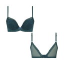 アモスタイル バイ トリンプ AMOSTYLE BY Triumph ナチュラルスリムブラ シグネチャー フローラ 1403 グリーン(EーF) (グリーン)(4)