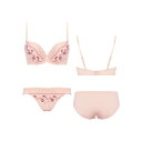 アモスタイル バイ トリンプ AMOSTYLE BY Triumph エントリーコレクション3/4カップブラ 谷間くっきり ブラ&ショーツセット(テンダーフラワー) 278 ピンク(BーD)【返品不可商品】 (ピンク)