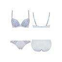 アモスタイル バイ トリンプ AMOSTYLE BY Triumph エントリーコレクション寄せブラ ブラ&ショーツセット ロマンティック トリム 504 ブルー【返品不可商品】 (ブルー)
