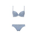 アモスタイル バイ トリンプ AMOSTYLE BY Triumph チャーミングラマー ブラ&ショーツセット ラインアートステッチ1410ー1 コーンフラワー(E)【返品不可商品】 (コーンフラワー)