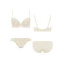 アモスタイル バイ トリンプ AMOSTYLE BY Triumph エントリーコレクション3/4カップブラ 背中すっきりブラ&ショーツセット フローラルシャドウ 279 ホワイト (E)【返品不可商品】 (ホワイト)(4)