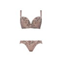 アモスタイル バイ トリンプ AMOSTYLE BY Triumph チャーミングラマー(ラージ) ブラ&ショーツセット ラインアートステッチ1410 ブラウン(FーG)【返品不可商品】 (ブラウン)