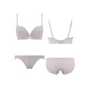 アモスタイル バイ トリンプ AMOSTYLE BY Triumph エントリーコレクション3/4カップブラ 背中すっきりブラ&ショーツセット トウィンクルフラワー 281 グレー系 (E)【返品不可商品】 (グレー系)