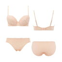 アモスタイル バイ トリンプ AMOSTYLE BY Triumph 夢みるブラ ライト ブラ&ショーツセット フローラル バイブス 1396 ピンク(E〜F)【返品不可商品】 (ピンク)(4)