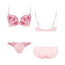 アモスタイル バイ トリンプ AMOSTYLE BY Triumph エントリーコレクション 寄せブラ ブラ&ショーツセット 275(プリティブーケ) ピンク(B~D)【返品不可商品】 (ピンク)