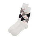 イグニオ IGNIO メンズ ゴルフ ソックス Mレギュラーソックスアーガイル IG-1K1303RG (ホワイト)