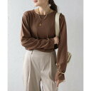 ボンジュールサガン BONJOUR SAGAN マシンウォッシャブルクルーネックニットプルオーバー (BROWN)(4)