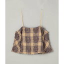 カットジャガードチェックキャミトップス