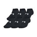 アンダーアーマー UNDER ARMOUR UNDER ARMOUR アンダーアーマー UA トレーニング コットン ノーショー ソックス 3足【返品不可商品】 (BLK/BLK/WHT チ」B」レ」ー「))(4)