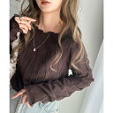 クラシカルエルフ Classical Elf 上品大人フェミニン。フリンジジャガードメロウトップス (ブラウン)
