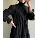 ジュノア JUNOAH Vネックドロストロングジャンパースカート (チャコール)(4)