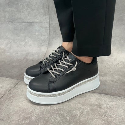 シューズインクローゼット Shoes in Closet -シュークロ- 厚底 ラインストーン スリッポン スニーカー 6432 （ブラック）