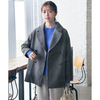 イッカ ikka ウールライクストレッチテーラーコート (チャコール) イッカ ikka ウールライクストレッチテーラーコート (チャコール)
