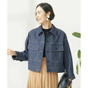 ミッシェルクラン MICHEL KLEIN デニムライクブルゾン (インディゴ(58))