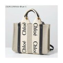 クロエ Chloe Chloe トートバッグ WOODY SMALL TOTE ウッディ スモール ((5)91J/White-Blue-1)(4)