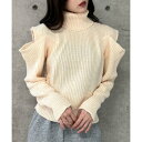 ミージェーン me Jane カットアウトタートルネックニットトップス (アイボリー)