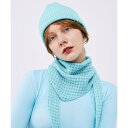 エレガンセーゼ elegancese 【elegancese】wool Cashmere waffle scarf (サックスブルー)