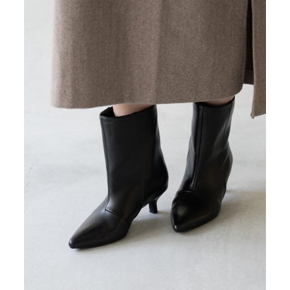 メヌエ Menue ワイドシャフトシルエット ショートブーツ （1020ブラックPU）