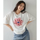 ボンジュールサガン BONJOUR SAGAN 立体刺繍フラワーTシャツ (OFF-WHITE)(4)